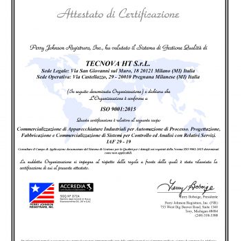 ISO 9001 2015 TECNOVA HT
