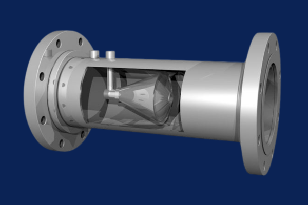 Misuratore di portata data center: cosa guarda davvero chi deve scegliere un impianto di raffreddamento 6 spaccato di un misuratore di portata V-Cone flangiato con il cono interno